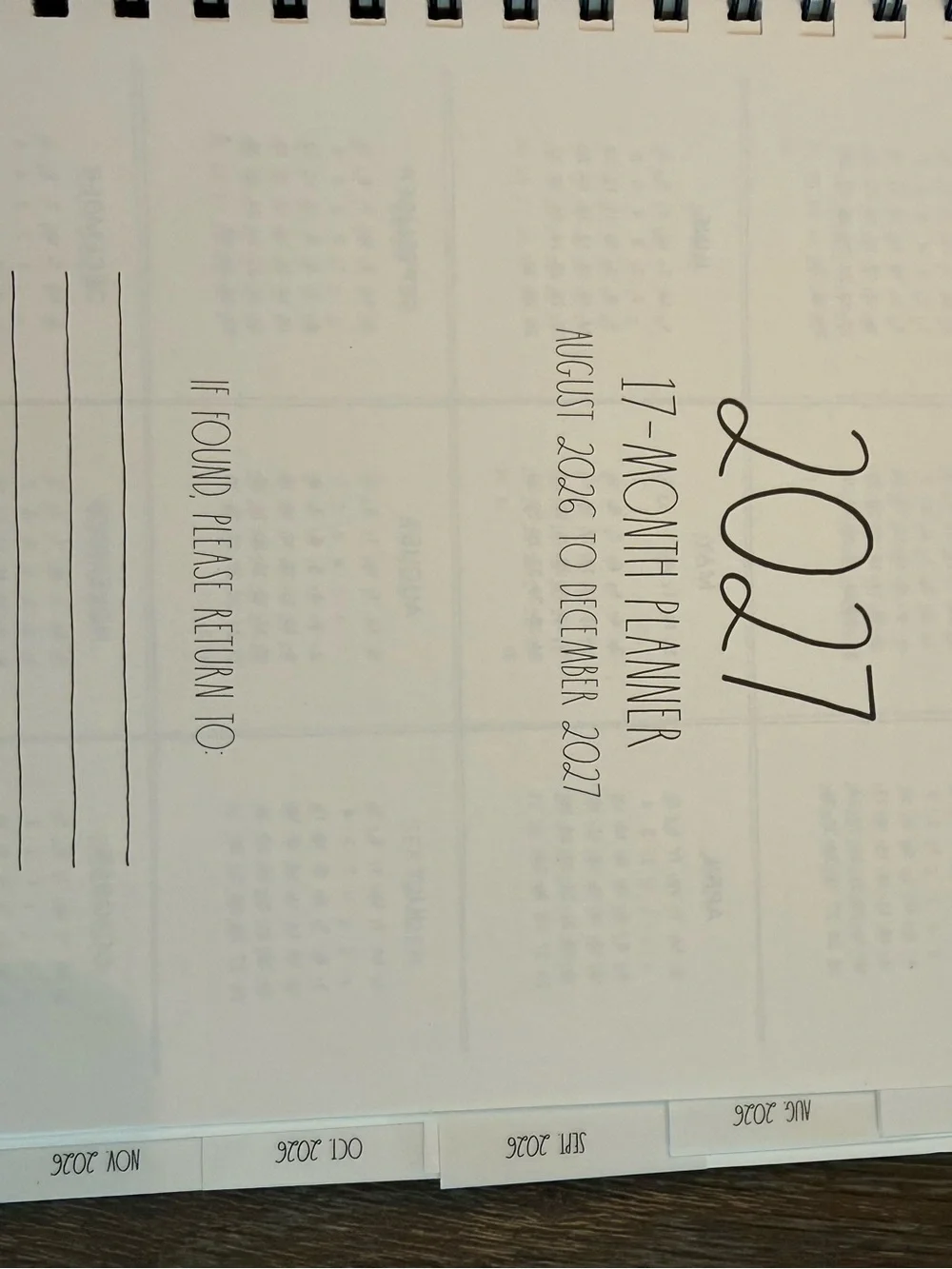 NWT Rae Dunn Hardcover 17 month Planner MAKE IT HAPPEN 2027